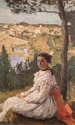 Frederic Bazille View of the Village of Castelnau-le-lez Germany oil painting artist